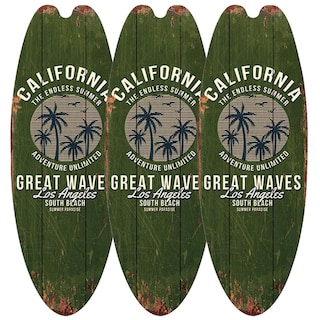 Foto 2 | Tablas De Surf Colgantes De Paredyohodepot Mxurt-003 3 Piezas Marrón