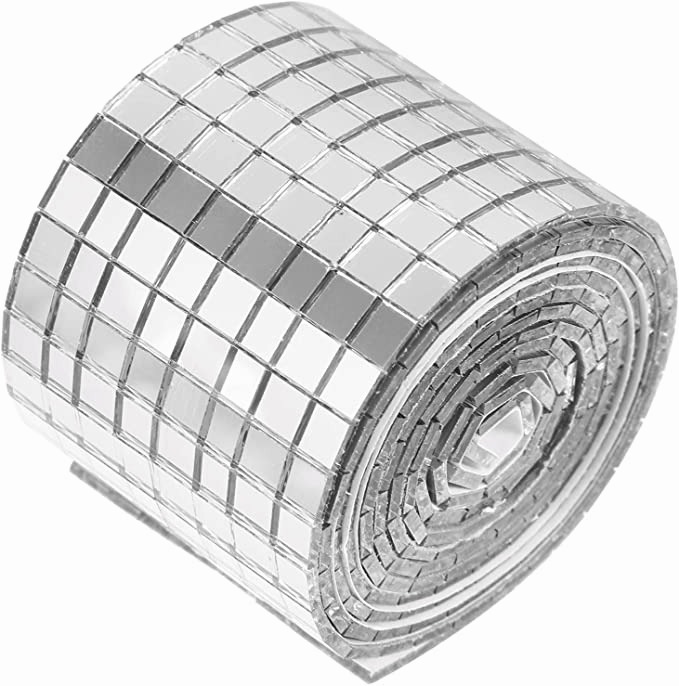 Rollo de Pegatinas Mosaico Espejos Plateados 1464 Piezas