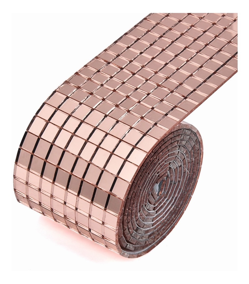 Rollo de Pegatinas Mosaico Espejos Oro Rosa 1464 Piezas