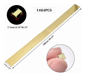 Foto 2 | Rollo de Pegatinas Mosaico Espejos Oro Rosa 1464 Piezas