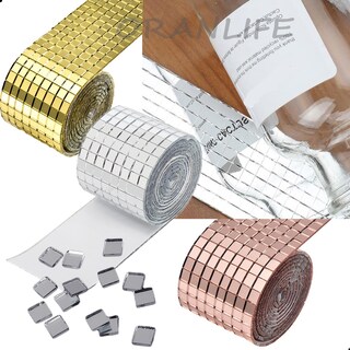 Foto 3 | Rollo de Pegatinas Mosaico Espejos Oro Rosa 1464 Piezas