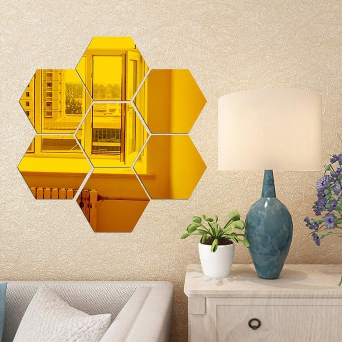 Foto 3 pulgar | Pegatinas Decorativas tipo Espejo para Pared 48 Piezas + Mariposas 12 Piezas