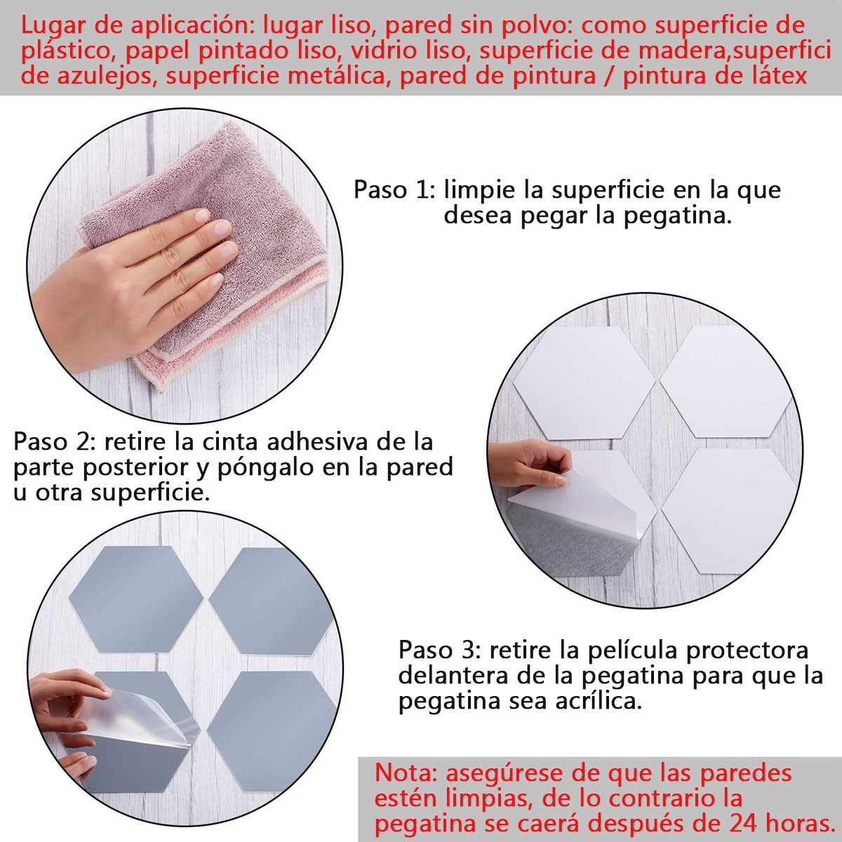 Foto 4 pulgar | Pegatinas Decorativas tipo Espejo para Pared 48 Piezas + Mariposas 12 Piezas Rosas