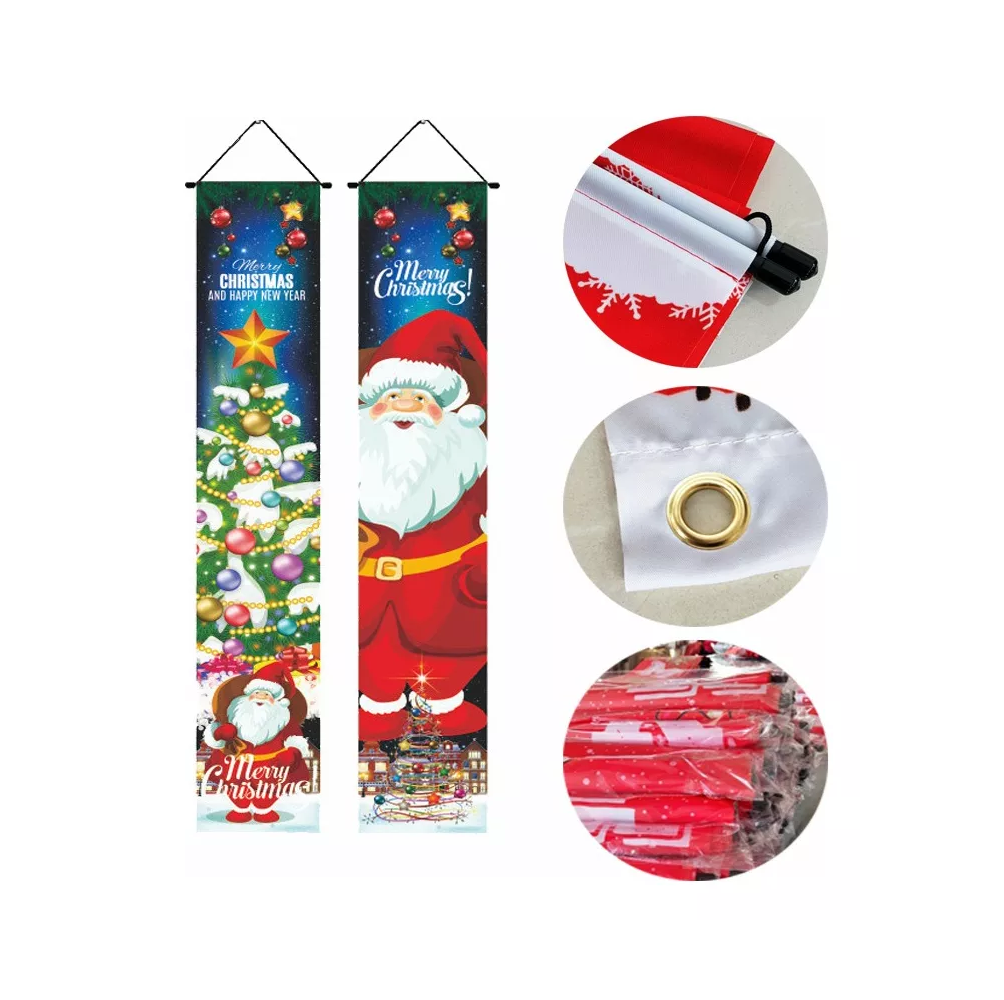 Foto 2 | Banner De Celebración De Papá Noel De Decoración Navideña, Combinacion De Colores