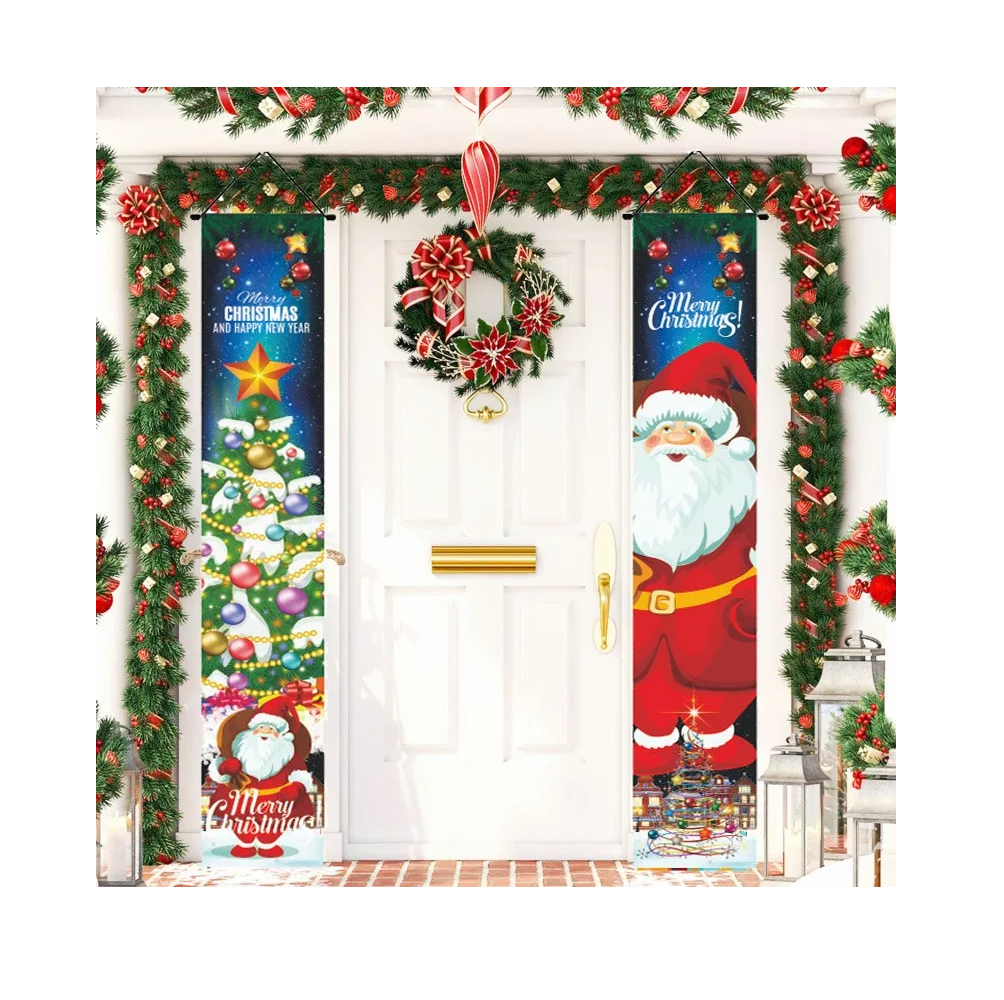 Foto 4 pulgar | Banner De Celebración De Papá Noel De Decoración Navideña, Combinacion De Colores