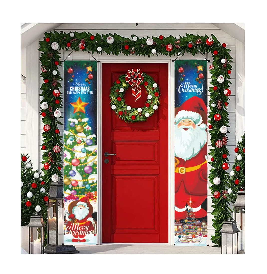 Foto 6 pulgar | Banner De Celebración De Papá Noel De Decoración Navideña, Combinacion De Colores