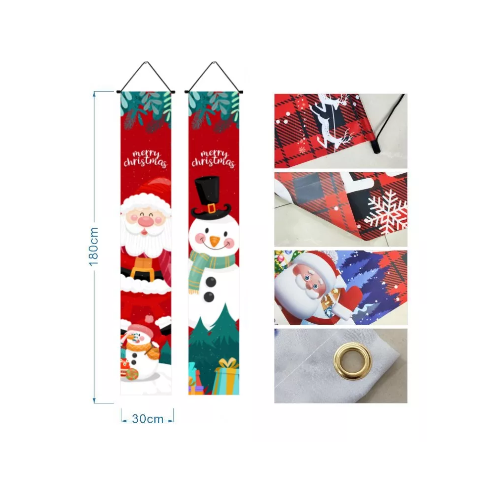 Foto 5 pulgar | Banner De Navidad Decoración 180 Cm X 30 Cm, Rojo