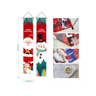 Foto 4 | Banner De Navidad Decoración 180 Cm X 30 Cm, Rojo