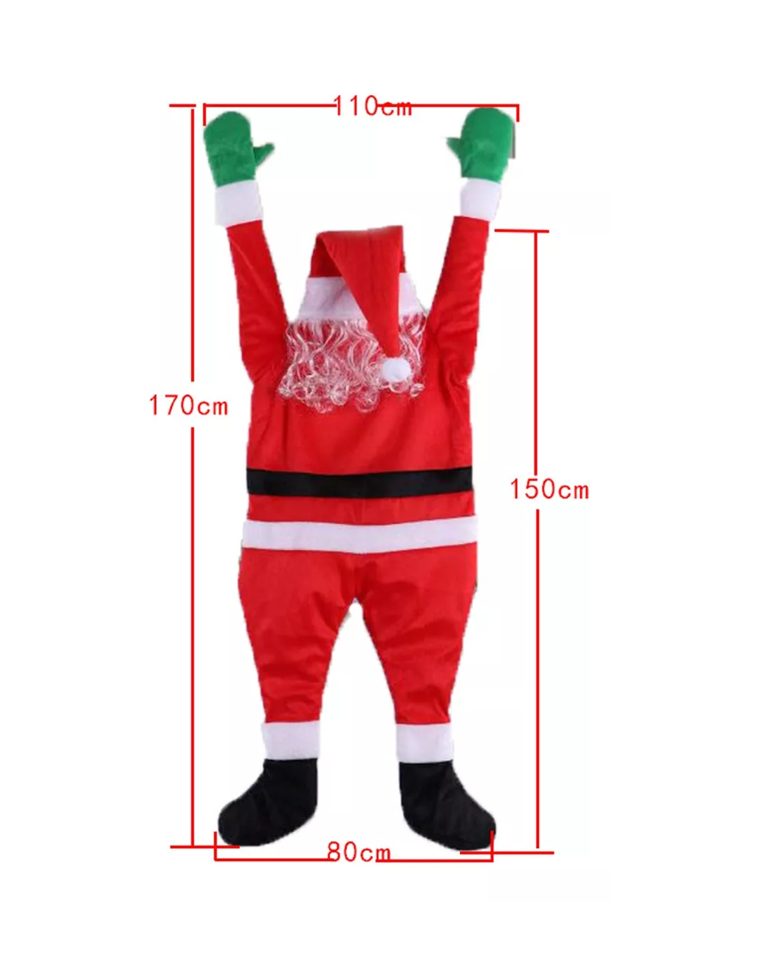 Foto 4 pulgar | Santa Claus Colgante de Escalada Decoración Navidad 170 Cm Rojo
