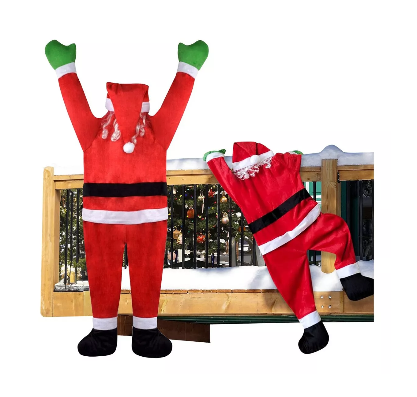 Foto 5 pulgar | Santa Claus Colgante de Escalada Decoración Navidad 170 Cm Rojo