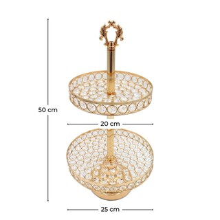 Foto 3 | Soporte para Repostería Decoluxe Mónaco Dorado 2 Niveles