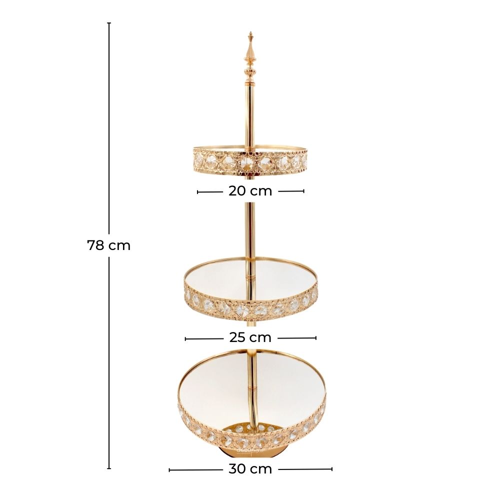 Foto 4 pulgar | Soporte para Repostería Decoluxe Dorado 3 Niveles