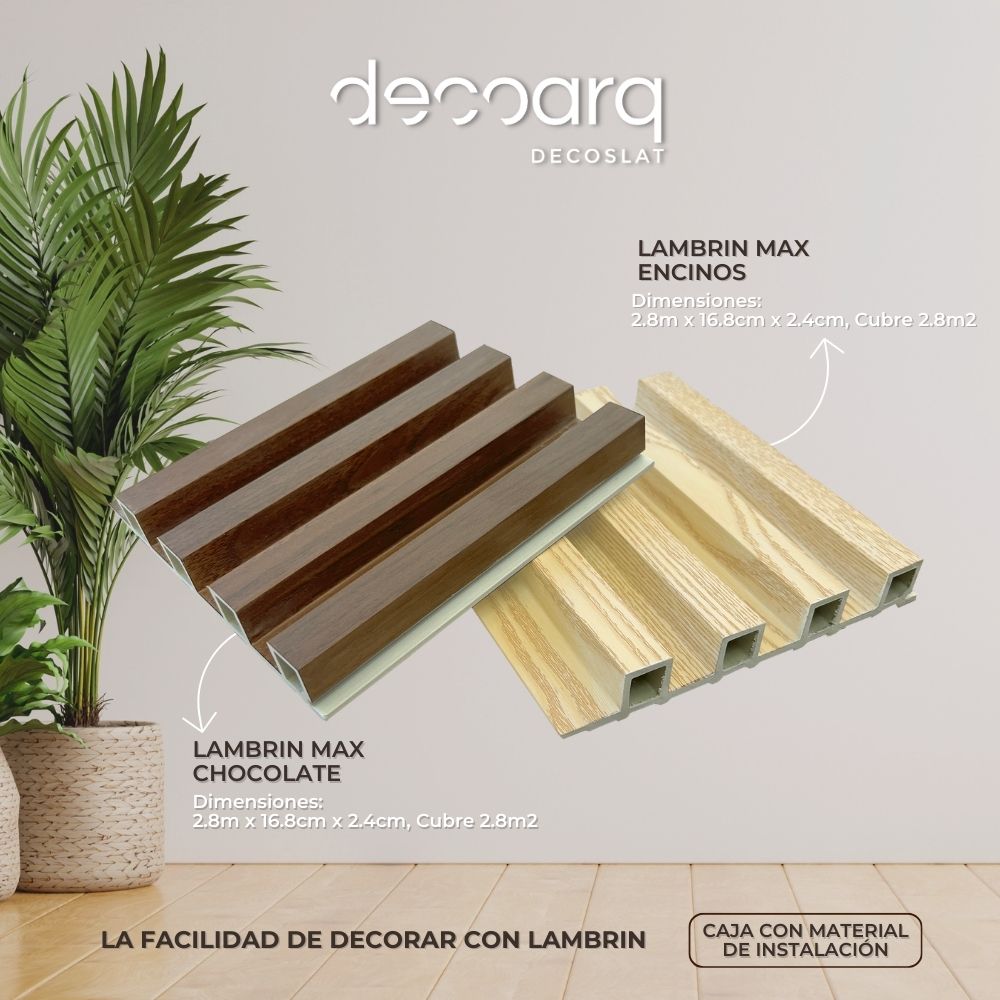 Foto 5 pulgar | Lambrin Max Chocolate Tipo Madera Para Muro 6pz 280x16.8cm