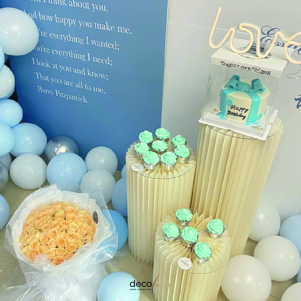 Set De 3 Mesas Grecia Decorativas De Diferentes Tamaños Para Fiesta