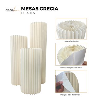 Foto 2 | Set De 3 Mesas Grecia Decorativas De Diferentes Tamaños Para Fiesta