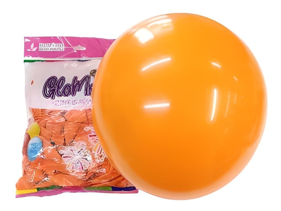 Globos #12 C/100 Colores A Elegir Naranja