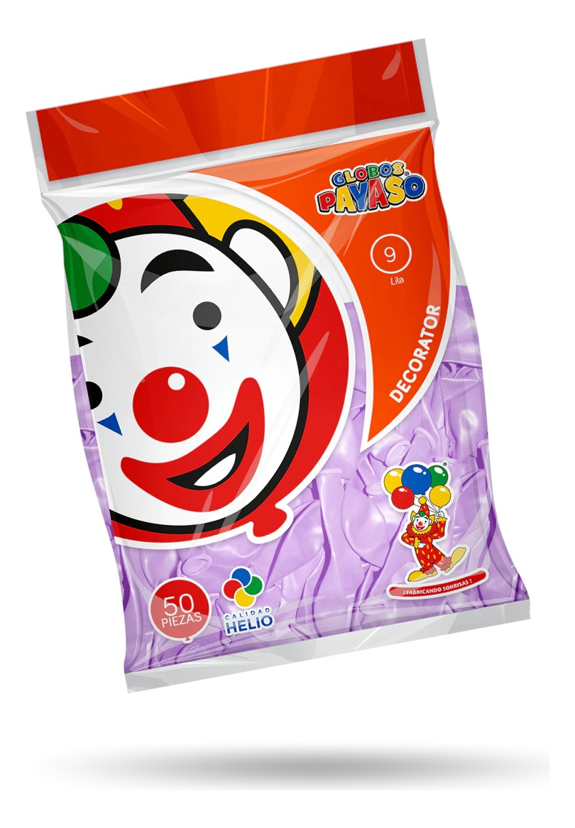 Bolsa De Globos Payaso 50pz Elige Color Para Fiesta Latex #9 Púrpura