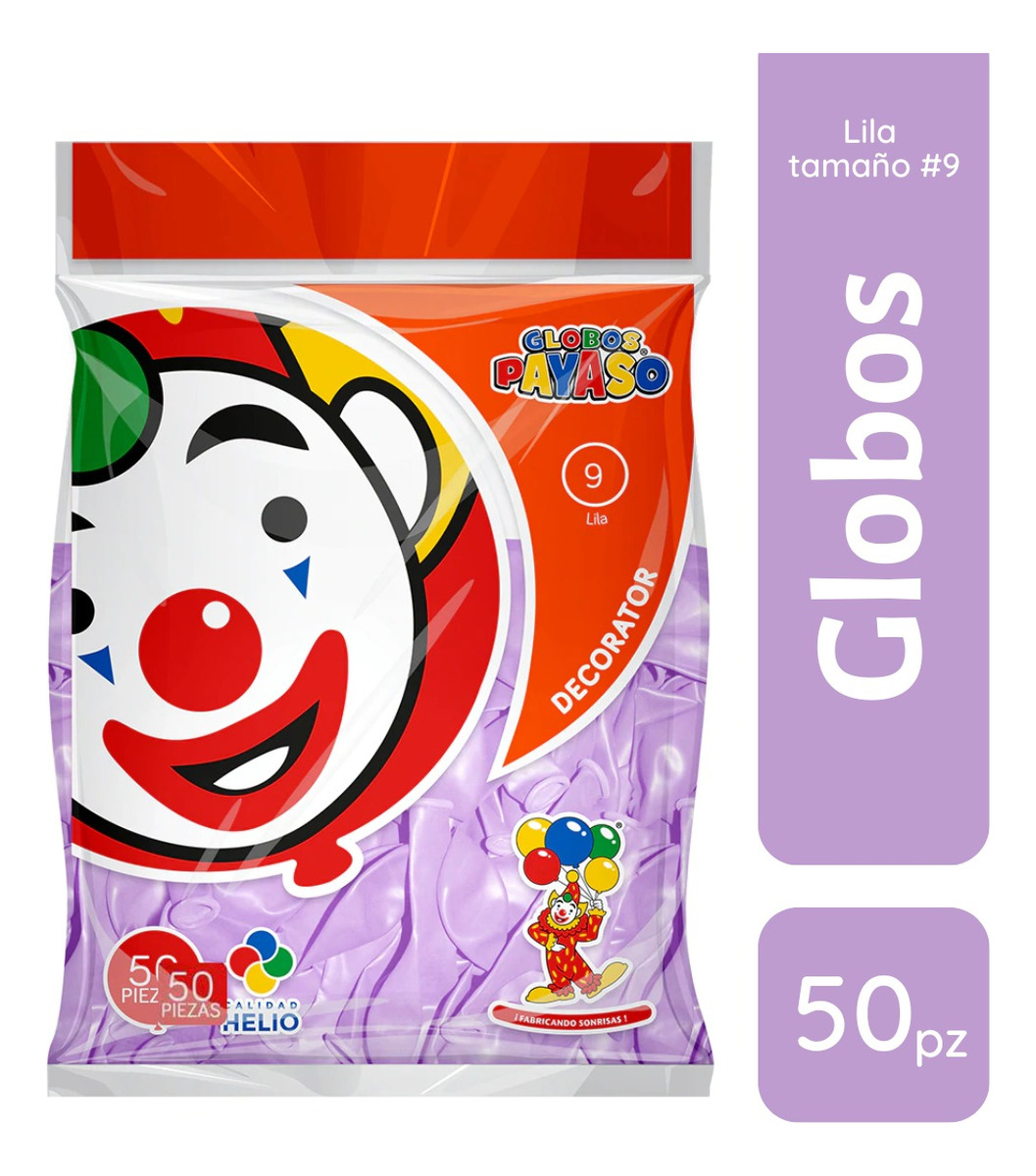 Foto 4 pulgar | Bolsa De Globos Payaso 50pz Elige Color Para Fiesta Latex #9 Púrpura