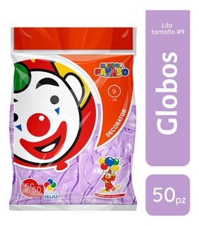 Foto 3 | Bolsa De Globos Payaso 50pz Elige Color Para Fiesta Latex #9 Púrpura