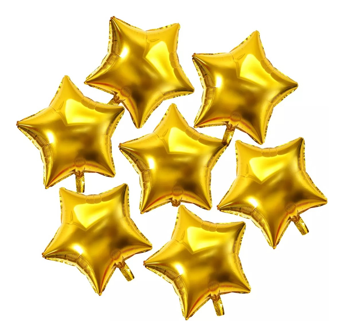 50 Globos Metálicos de Estrellas Dorados