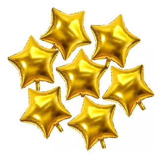 Foto 1 | 50 Globos Metálicos de Estrellas Dorados