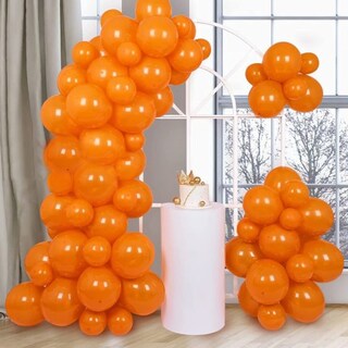 Foto 2 | Bolsa De Globos Payaso 50pz Elige Color Para Fiesta Latex #9 Naranja