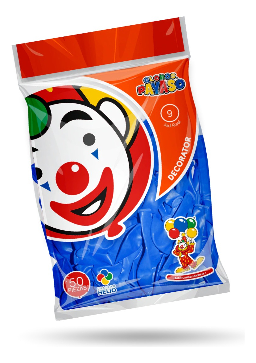 Bolsa De Globos Payaso 50pz Elige Color Para Fiesta Latex #9 Azul Royal