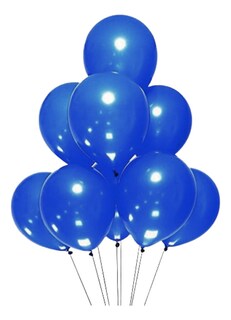 Foto 2 | Bolsa De Globos Payaso 50pz Elige Color Para Fiesta Latex #9 Azul Royal