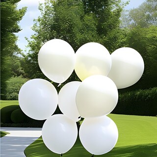 Foto 2 | Bolsa De Globos Payaso 50pz Elige Color Para Fiesta Latex #9 Blanco Nieve