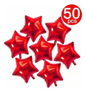 Foto 2 | 50 Globos Metálicos de Estrellas Rojo