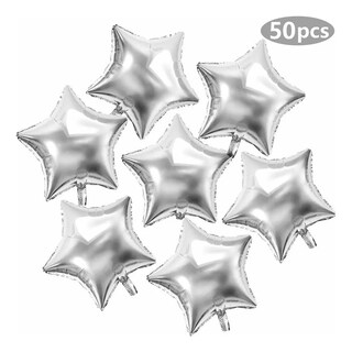 Foto 2 | 50 Globos Metálicos de Estrellas Plateados