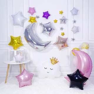 Foto 3 | 50 Globos Metálicos de Estrellas Plateados