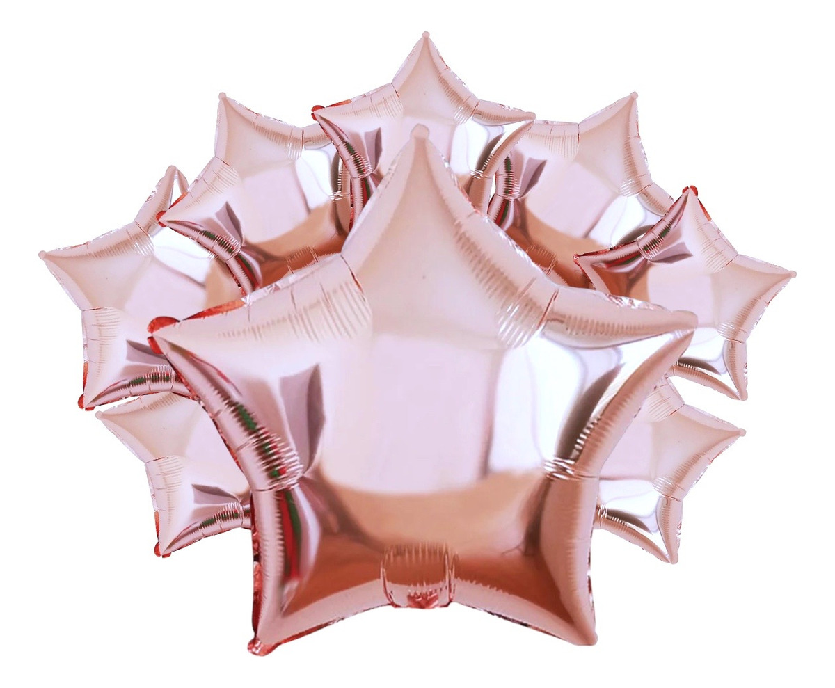 Globos Estrella Metálico 18 Pulgadas 10 piezas Rosa