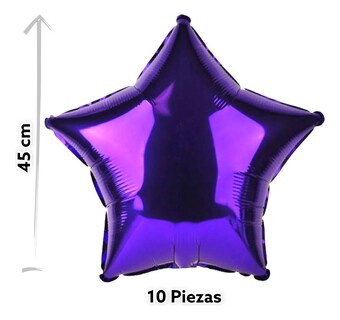 Foto 2 | Globos Estrella Metálico 18 Pulgadas Varios Colores 10piezas Púrpura