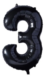 Foto 1 | Globo Metalico Numero Gigante 86 Cm 32 In Cumpleaños Fiesta, Número 3 Negro
