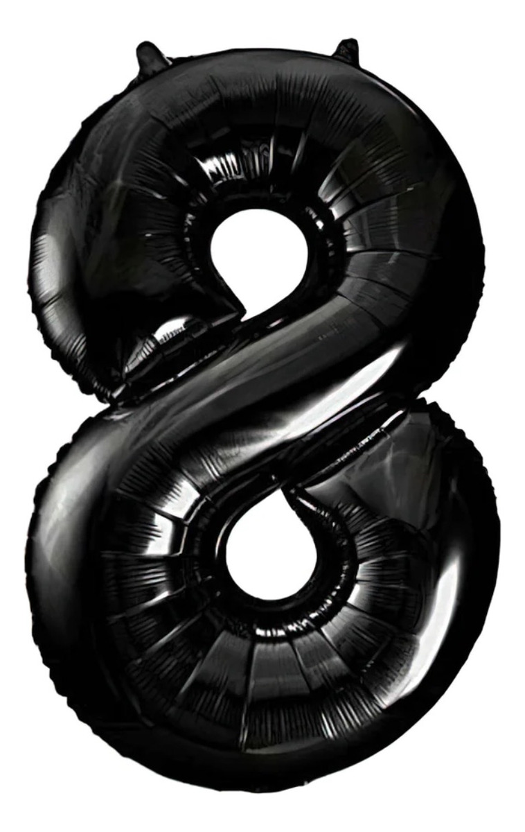 Globo Metalico Numero Gigante 86 Cm 32 In Cumpleaños Fiesta, Número 8 Negro
