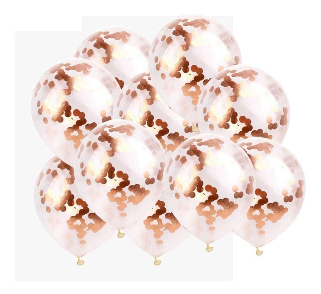 Foto 3 pulgar | 10 Globos Transparentes Con Confeti 12 Pul Latex Rosa
