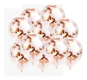 Foto 2 | 10 Globos Transparentes Con Confeti 12 Pul Latex Rosa