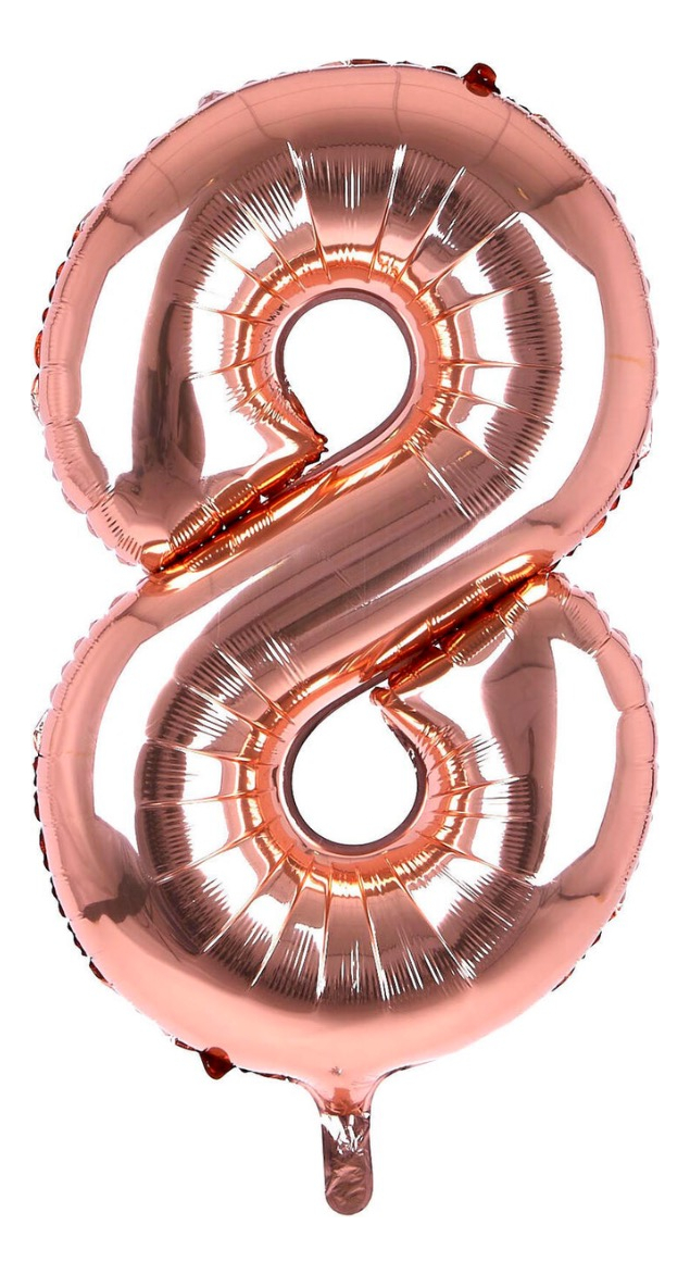 Globo Metalico Numero Gigante 86 Cm 32 In Cumpleaños Fiesta, Número 8 Rosa