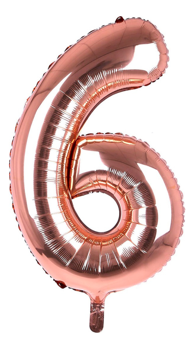 Globo Metalico Numero Gigante 86 Cm 32 In Cumpleaños Fiesta, Número 6 Rosa