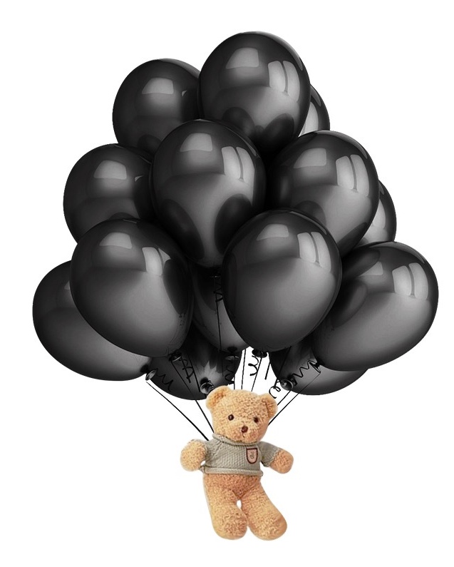 Fiesta Decoración Boda Metálico Látex Globo Decoración 50pcs Negro