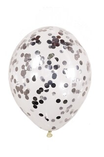 Foto 3 | 10 Globos Transparentes Con Confeti 12 Pul Latex Plata