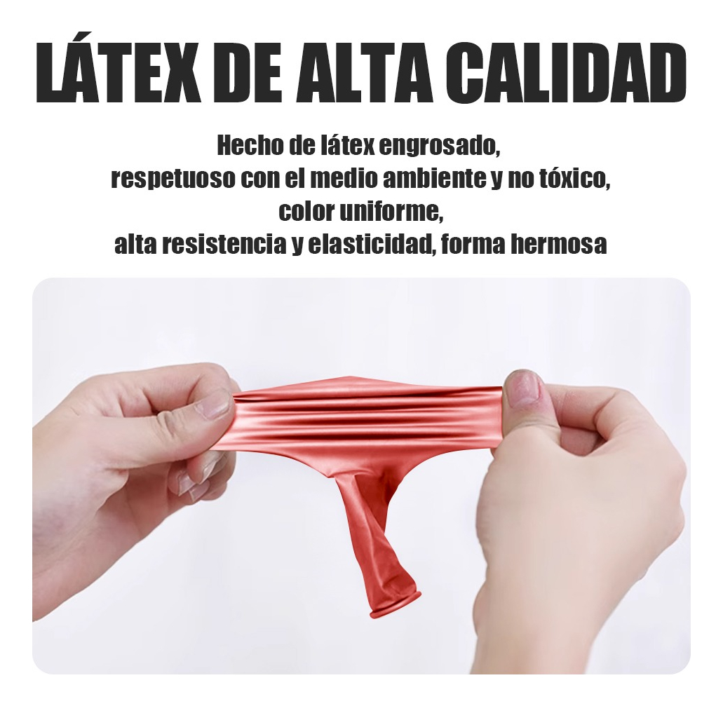 Foto 4 pulgar | Fiesta Decoración Boda Metálico Látex Globo Decoración 50pcs Rojo
