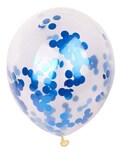 10 Globos Transparentes Con Confeti 12 Pul Latex Azul