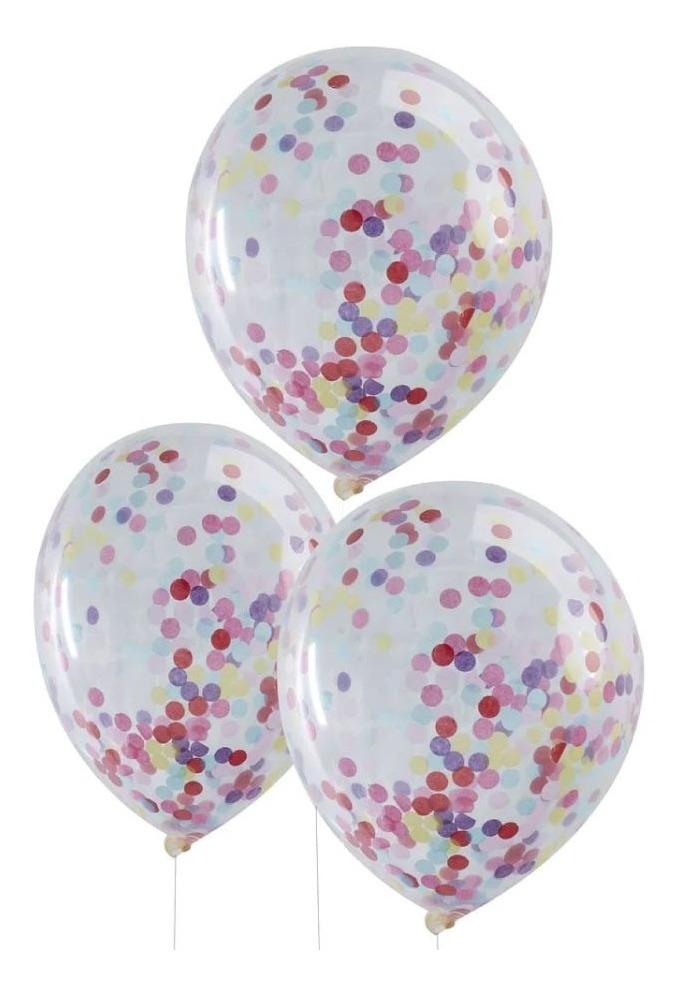 Foto 2 pulgar | 10 Globos Transparentes Con Confeti 12 Pul Latex Multicolor