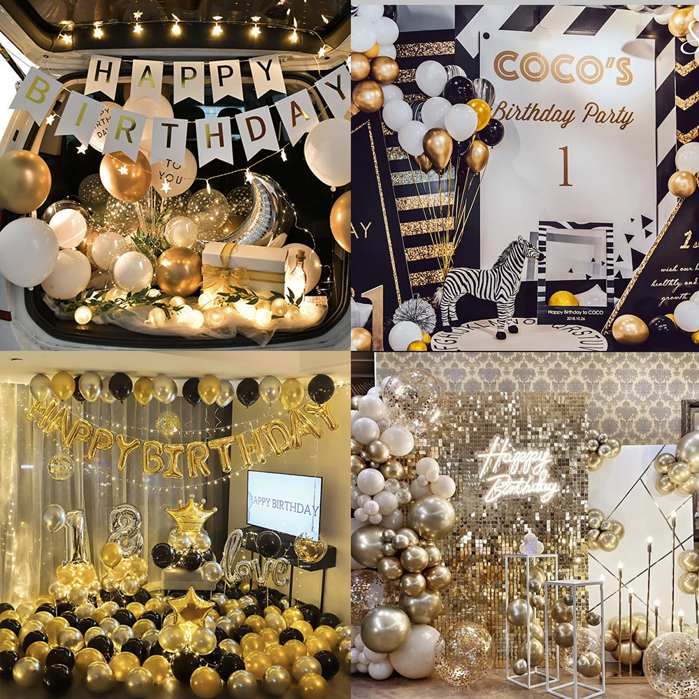 Foto 4 pulgar | Fiesta Decoración Boda Metálico Látex Globo Decoración 50pcs Dorado