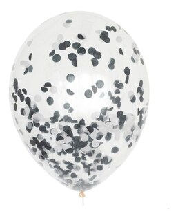 Foto 1 | 10 Globos Transparentes Con Confeti 12 Pul Latex Negro