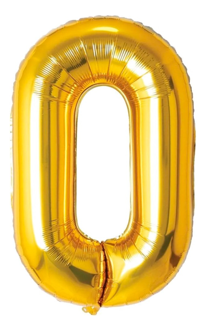 Globo Metalico Numero Gigante 86 Cm 32 In Cumpleaños Fiesta, Número 0 Dorado