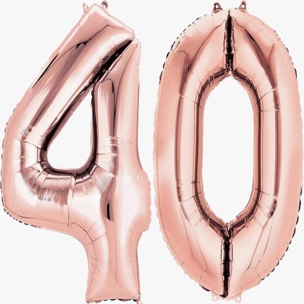 2 Globos De Números 1 Metro Jumbo Rosa Gold (40 Pulgadas)par Núm  40
