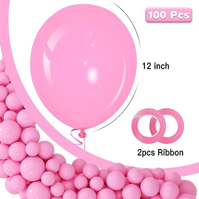 Foto 3 pulgar | Globos para Decoración 12 " 100 Piezas Rosa